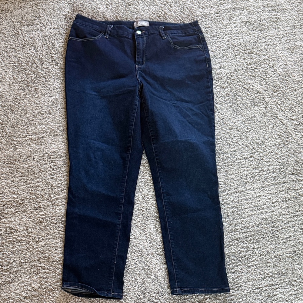 Chico's Women's Deep Indigo Straight Leg Jeans